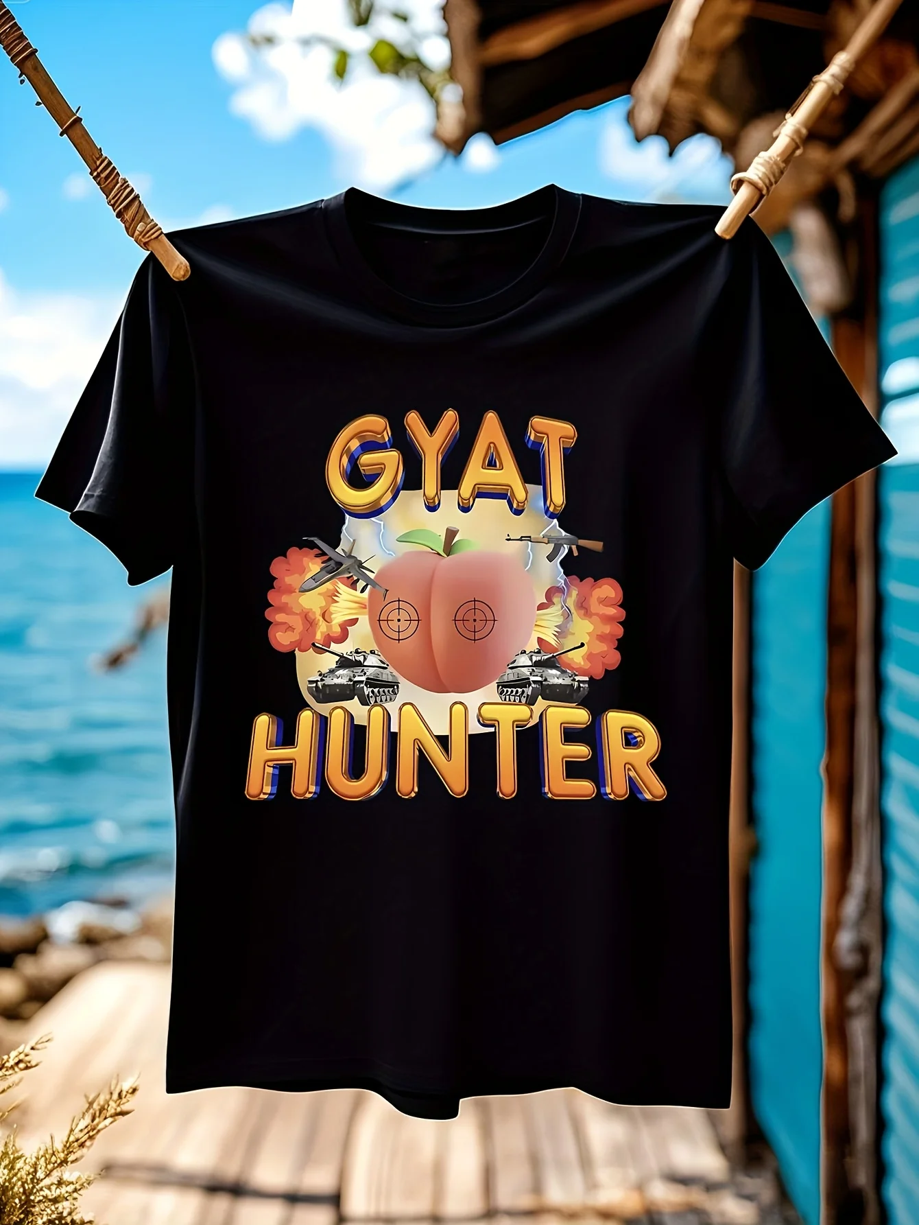 Gyat Hunter забавная футболка с мемами для мужчин и женщин модные винтажные футболки с короткими рукавами хлопковая повседневная свободная футболка большого размера уличная #   кол