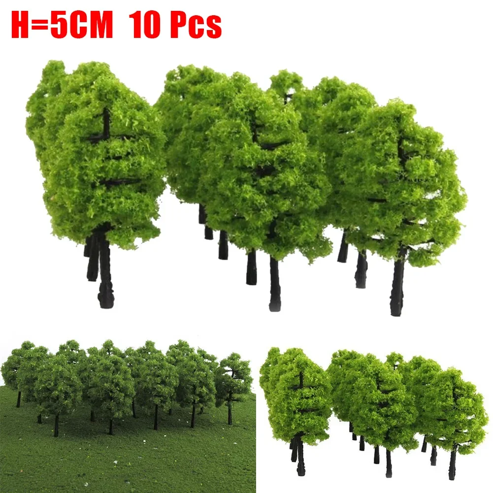 10pcs Mini Simulated Tree Model For Building Sand Table Fish Tank Scenery Making Miniature Garden Kids Toy Tabletop Decor