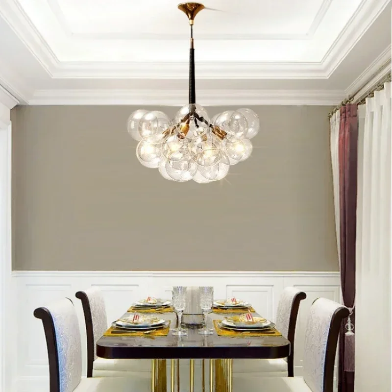 

Salon Modern Chandeliers Glass Ball Bubble High Quality Hardware Led Light Home Decoration for Living Room Bedroom Pendant Lamp