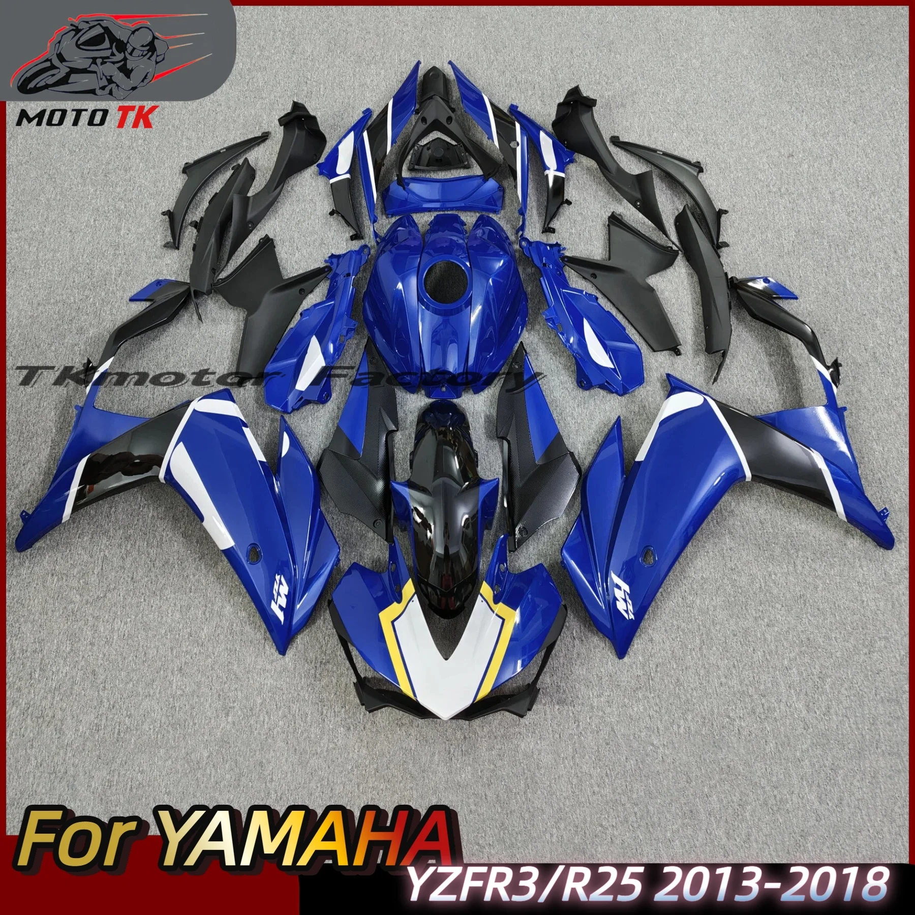 

New ABS Fairings Kit Fit For YAMAHA YZF- R3 R25 15 16 17 18 2015 2016 2017 2018 Bodywork Set Custom Matt Black