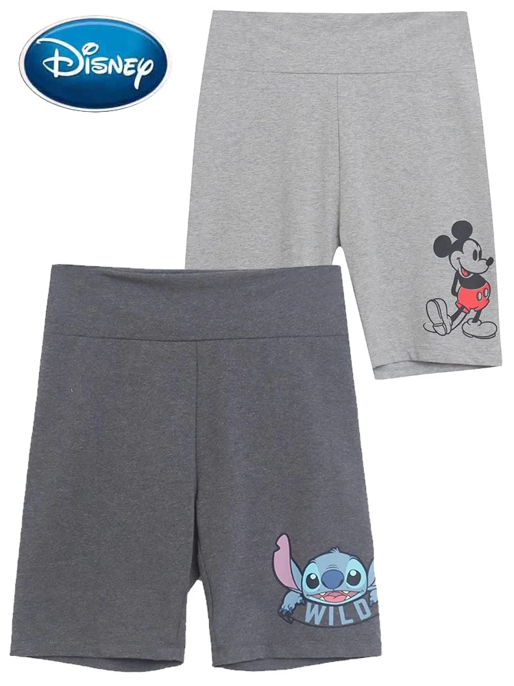 

Disney Stitch Mickey Mouse Cartoon Print Casual Women Half Pants Yoga Fitness Running Sports Pants GYM Home Casual Safety Shorts