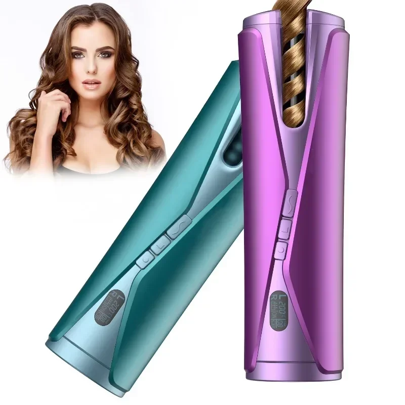 Portable Automatic Hair Curler Multiple Adjustable Temperatures Wireless Connection Multifunctional Rechargeable Curling Iron