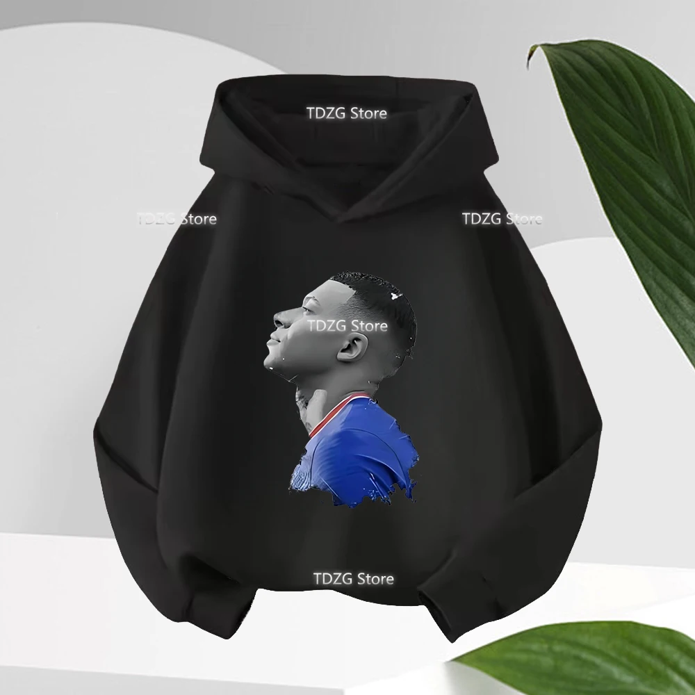 Mbappé Fan Clothes Felpa con cappuccio per bambini Felpa a maniche lunghe stampata con cartoni animati Top casual per ragazzi e ragazze Pullover autunnali per bambini