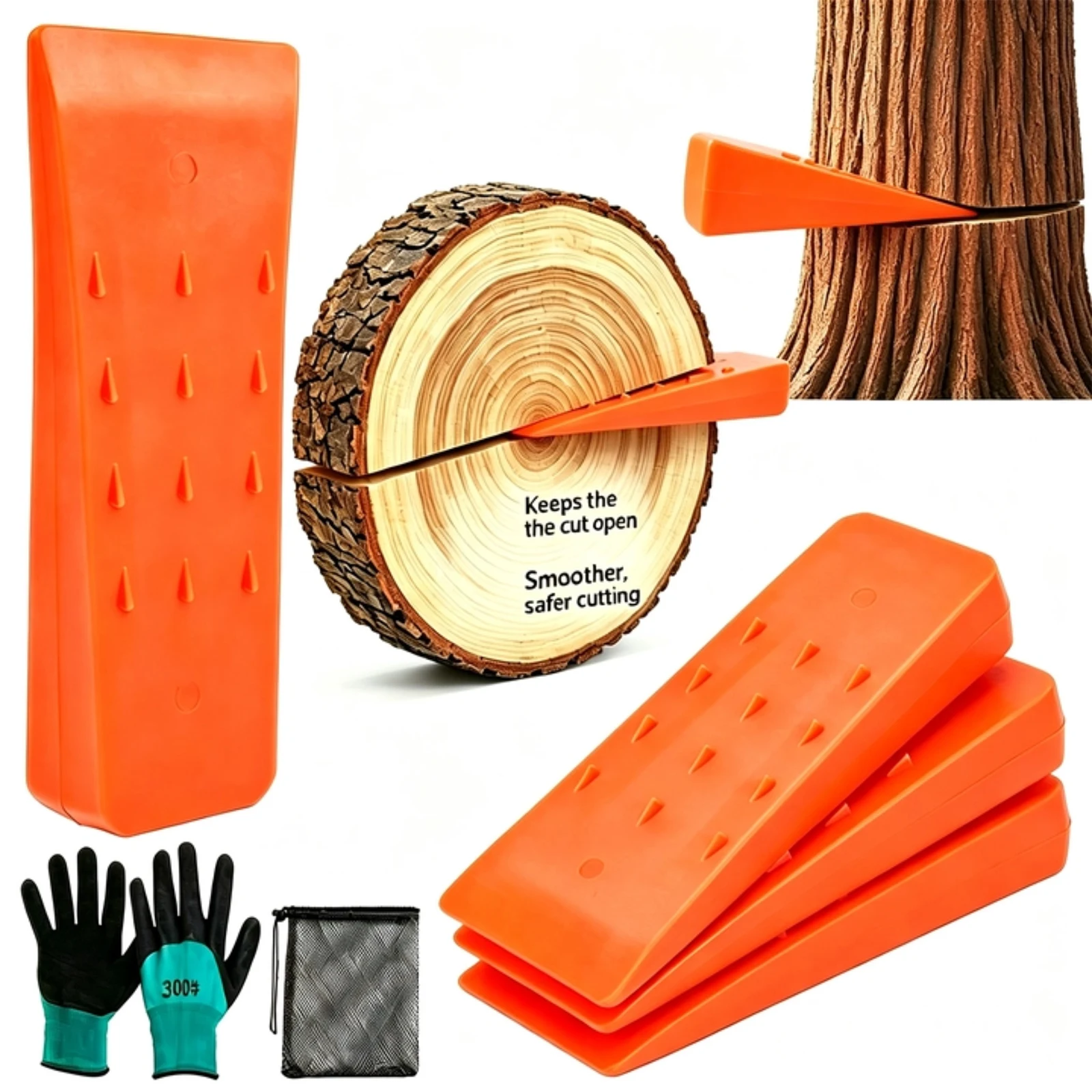 3Pcs Tree Felling Wedges Splitting Wedges Logging Wedges Chainsaw Accessories for Safe Tree Cutting Tree Cutting Equipment Tools