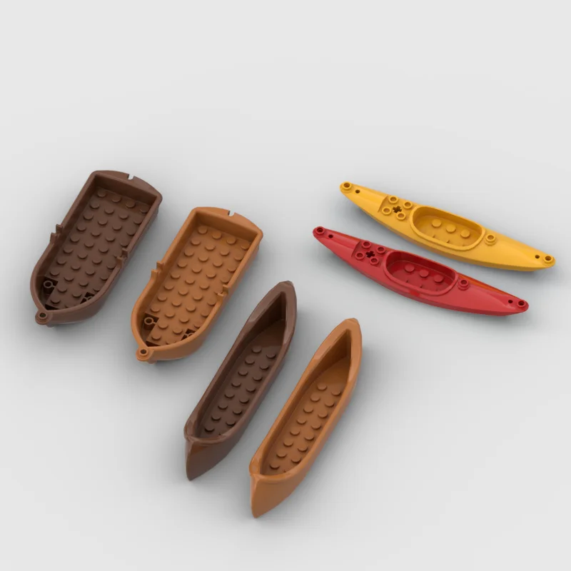 MOC drewniana łódka kajakarstwo, techniczna scena uliczna kreatywność, zabawki edukacyjne DIY, prezenty urodzinowe, 6021, 29110, 2551, 1 sztuka