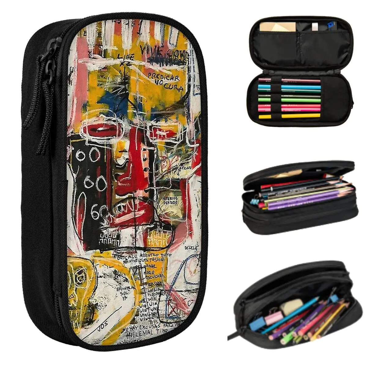 Random Face Pencil Case for Studen Gifts Pen Box Pencil Bag Stationery Supplies Pen Holder Bag
