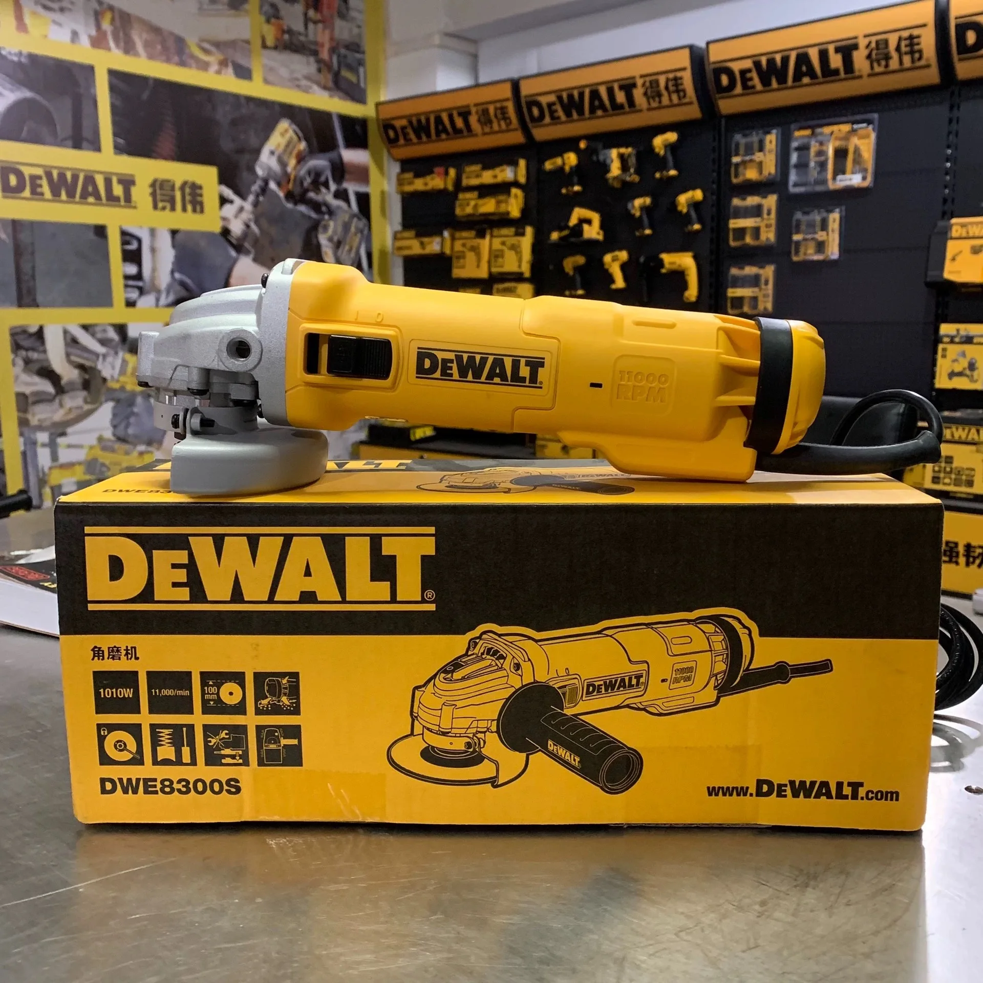 DEWALT 100mm DWE8300S 1010W 100mm  Amoladora de Ángulo Amarillo Color 220V