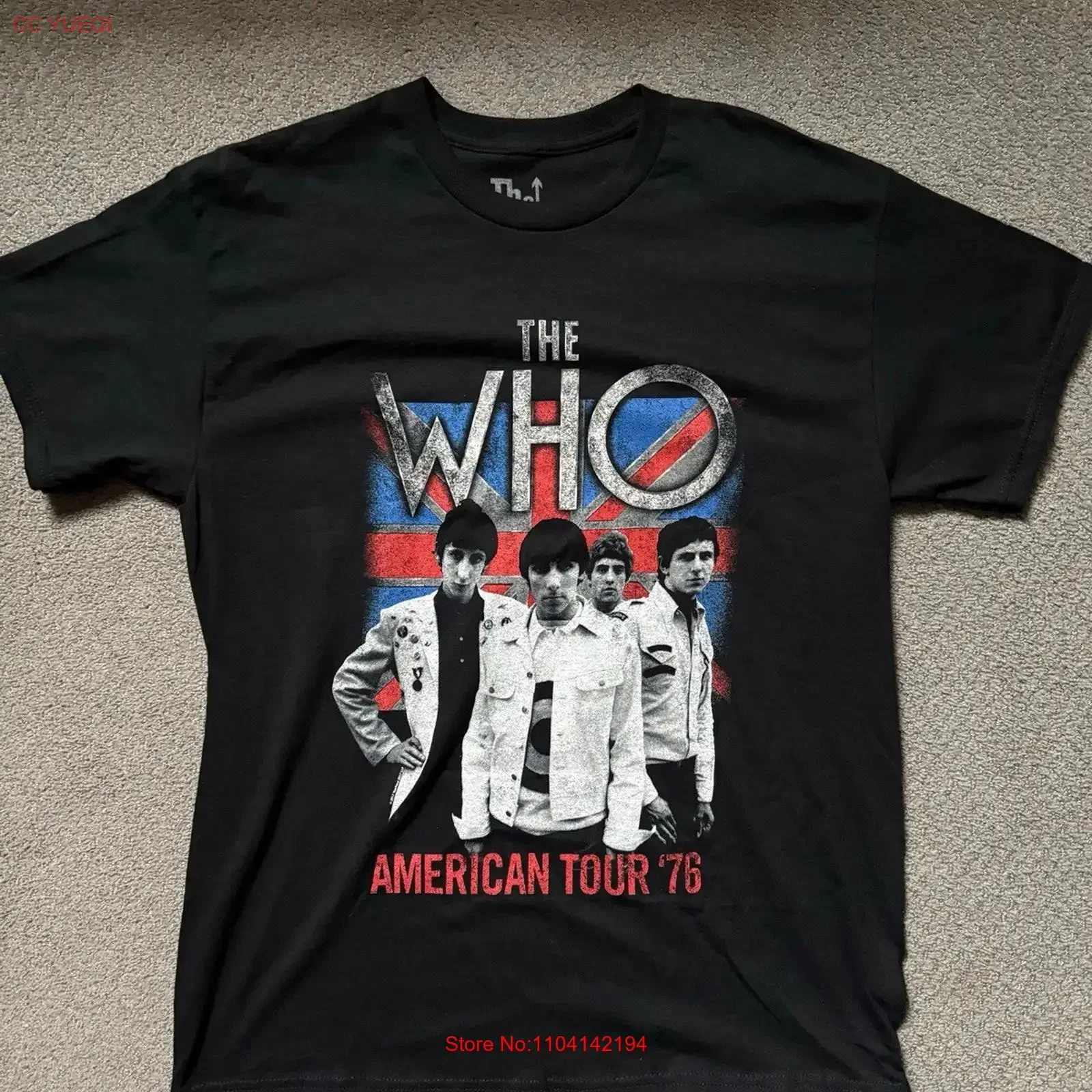 The Who American Tour 76' Union Jack Classic T Shirt Size Large NEW vintage Washed designer clothes fashion Versatile Soft
