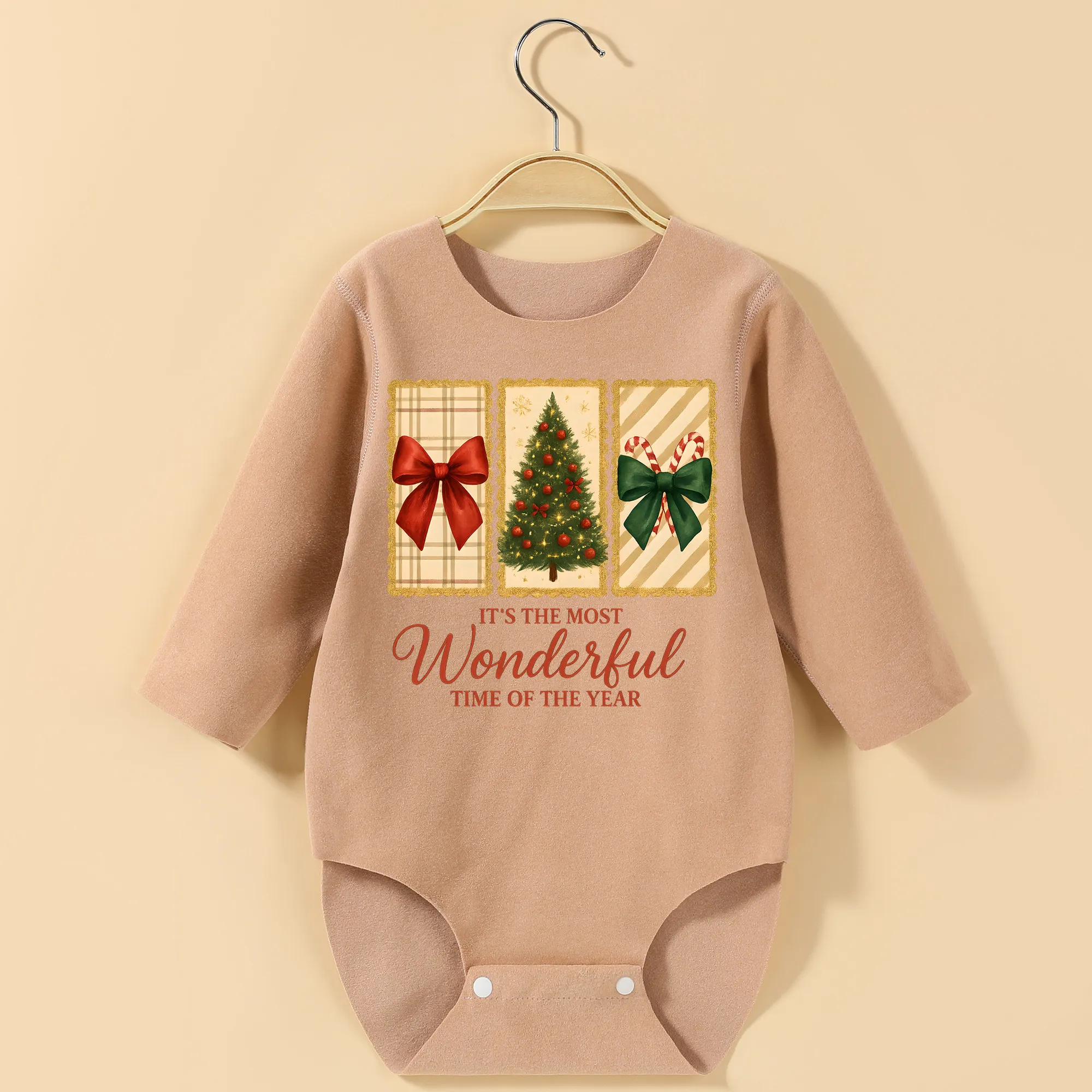 بدلة أطفال بأكمام طويلة لعيد الميلاد الأول للطفل مطبوعة رائعة نيسيي لارتفاع 60-90 سنتيمتر ملابس أطفال بذلة مريحة #1