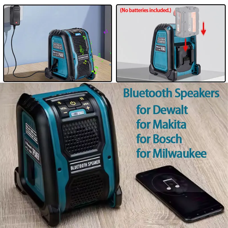 Portable Speakers for Dewalt for Makita for Bosch for Milwaukee 14.4v 18V