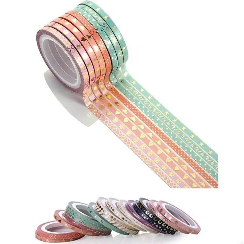 H37B 16 Roll glitzernder Washis Tape Dekorative Tape Handkontakte Künstler Klebeband für Scrapbooking Dekoration