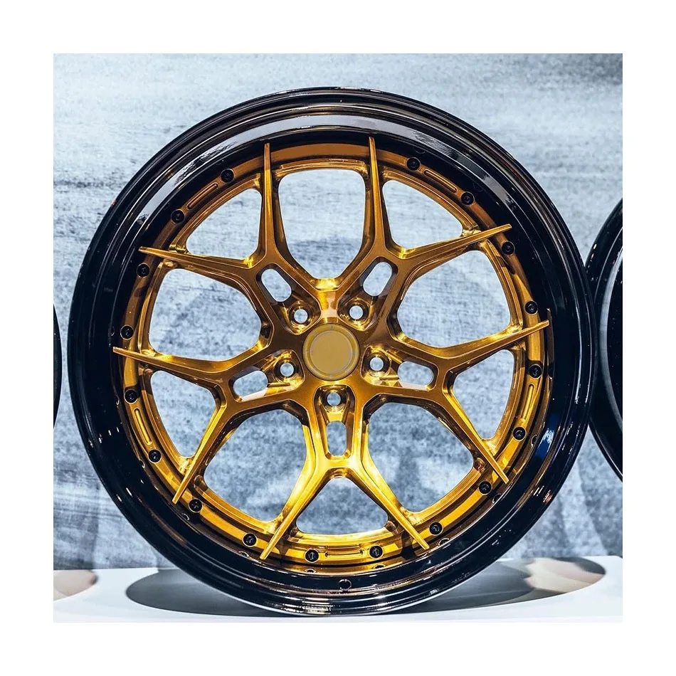 

Golden Deep Concave Rims Two Piece Forged Wheels 5 Hole 6061 T6 Alloy Wheels For Mercedes Benz