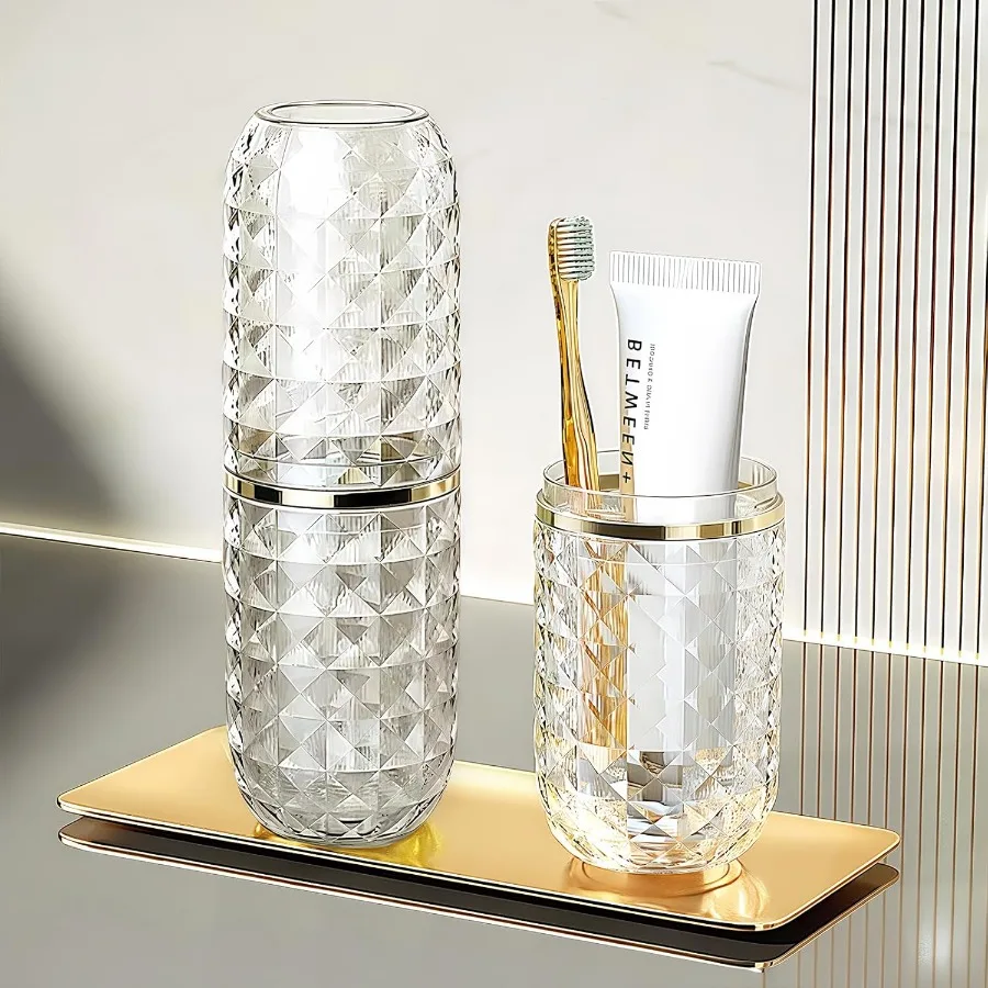 

Прозрачный дорожный чехол для зубной щетки с крышкой, большой держатель для зубной щетки с чашкой для полоскания рта, портативные компактные инструменты для чистки полости рта Org