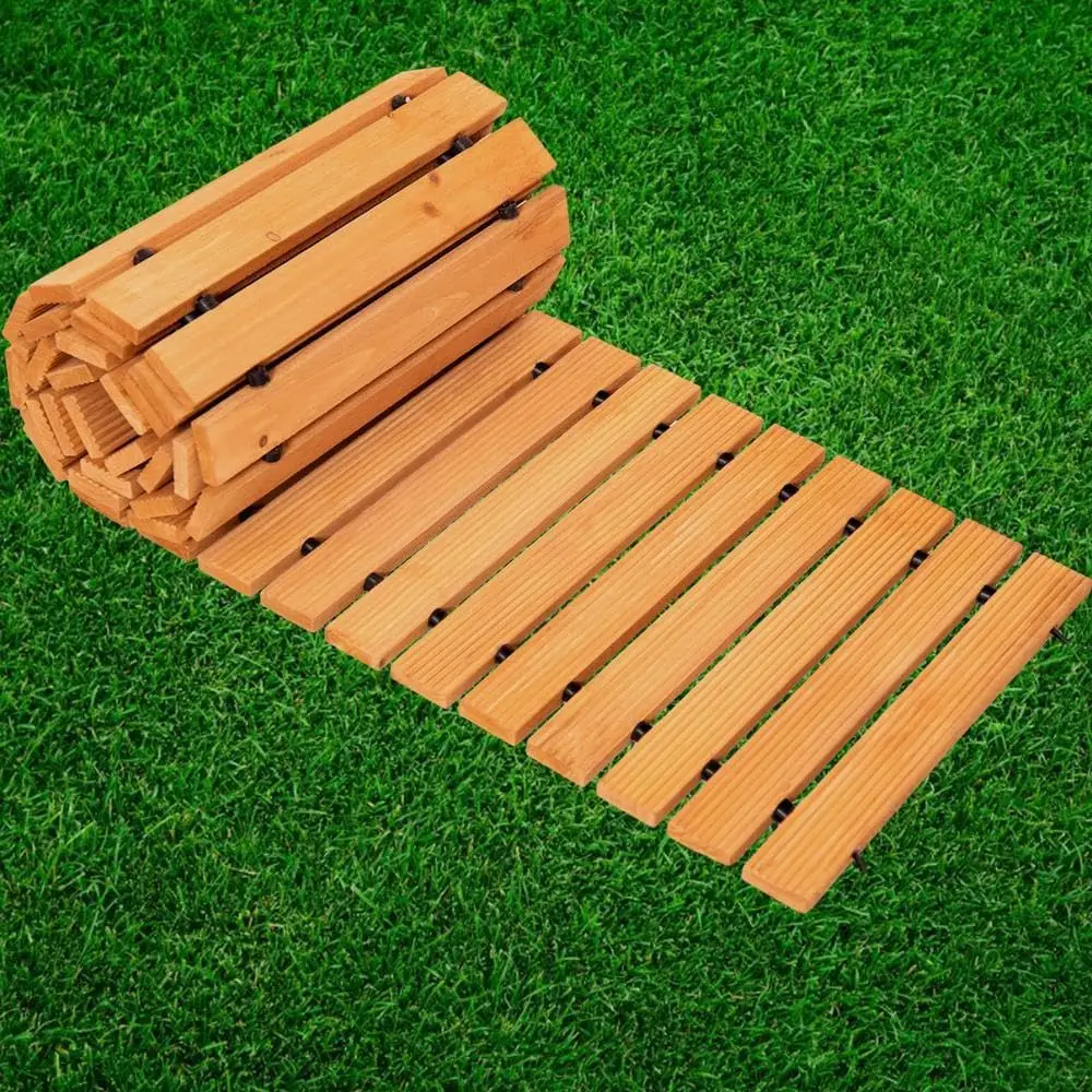 

Garden Pathway, 8Ft Roll Out Wooden Garden Pathway, Straight Cedar Garden Walkway For Outdoor Patio/Backyard/Beach/Wedding