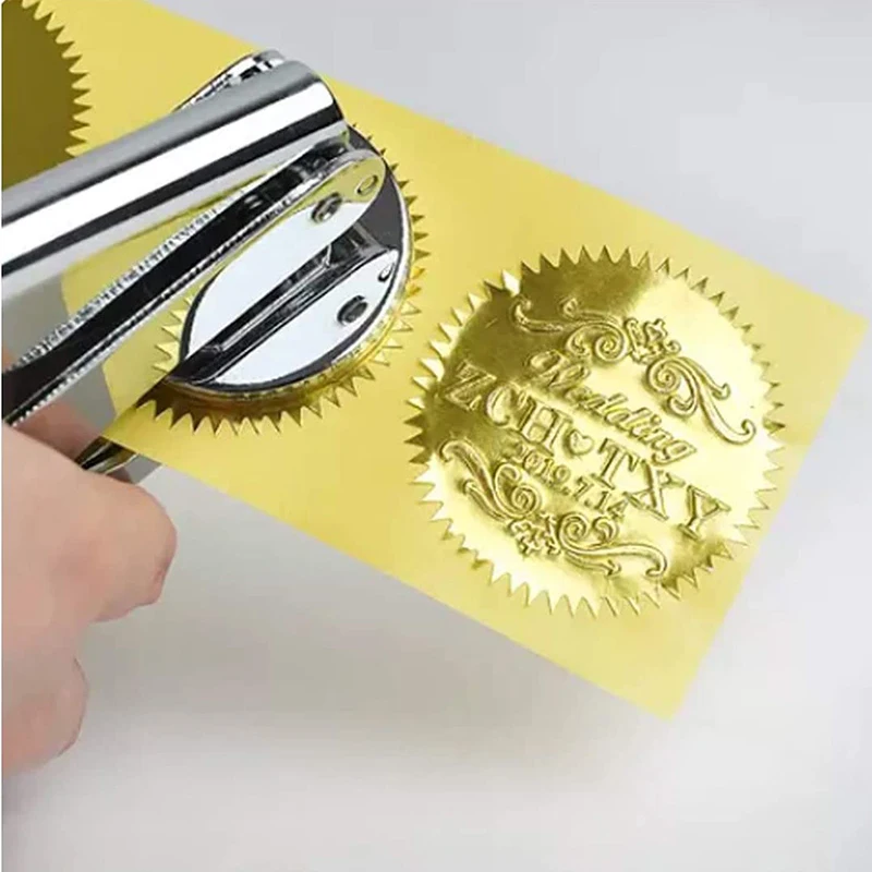 45mm/50mm Embosser Sticker for Embossing Stamp Customize Embosser Seal Diy Embossing Seal for Card University Certificate