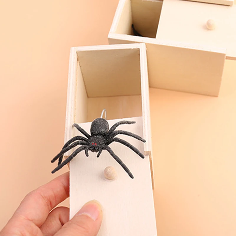 Funny Scare Trick Spider Box, Wooden Hidden Box, Quality Prank, Wooden Scare Box, Fun Game Prank Trick, Friend Office Toys