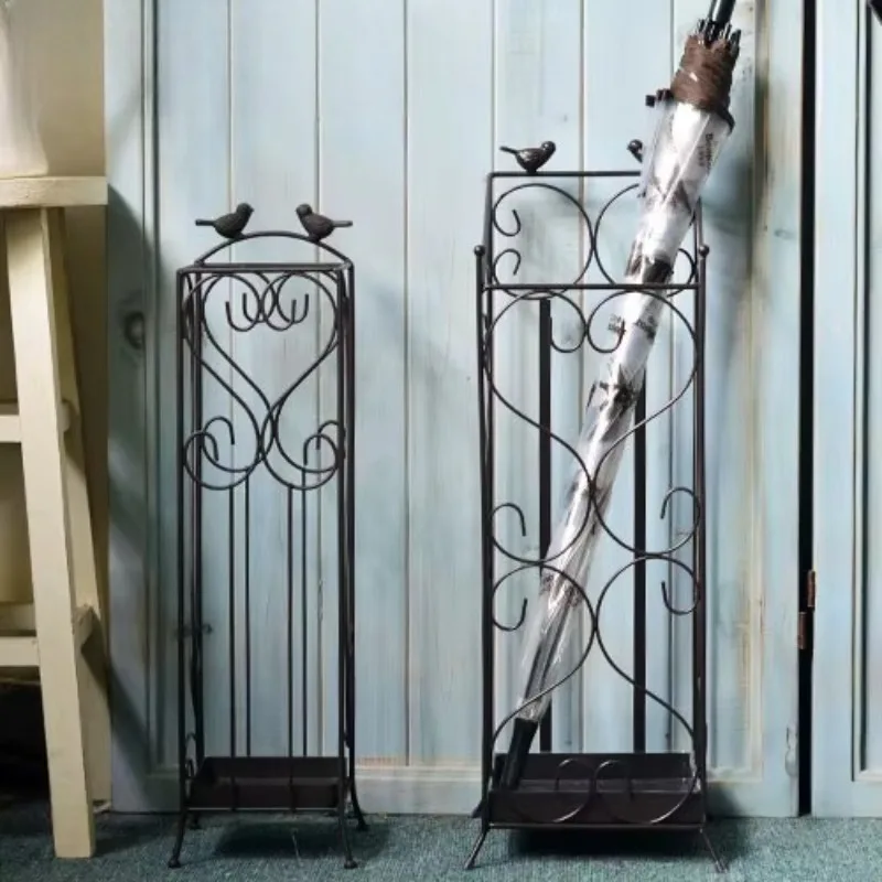 

Tall Iron Umbrella Stand Rack, Creative Rain Gear Organizer for Café and Home, Floor Standing Entryway Storage Umbrella Holder