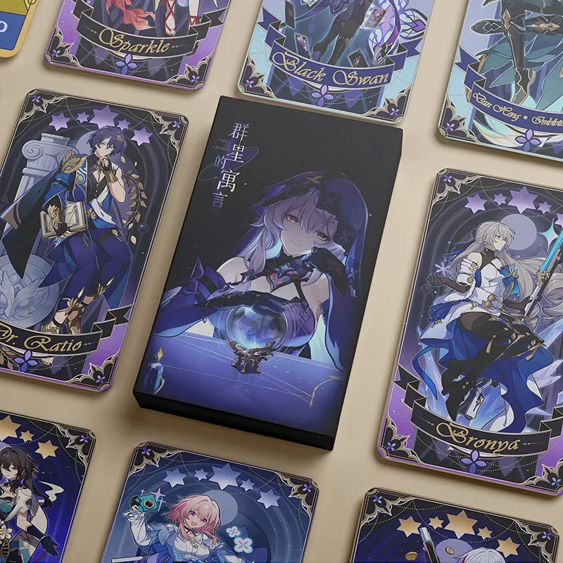 PCS-14 Anime Cosplay Honkai Star Rail FABLE OF STARS Tarot Board Game Props Play Cards 7 Mars Bronya Dan Heng DIY Accessoires