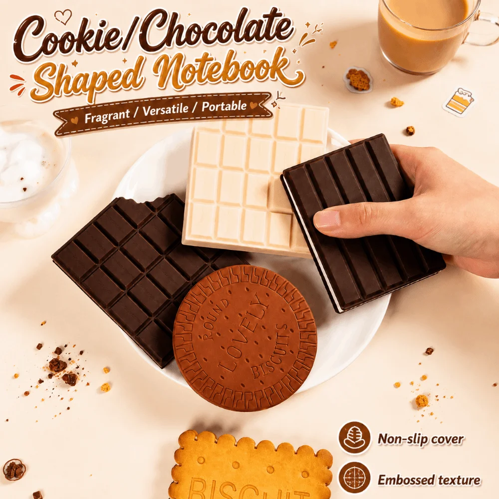 Durable Chocolate/Cookie Shape Notebook with Scent Blank Inner Pagers Notepad Diary Notebook Students