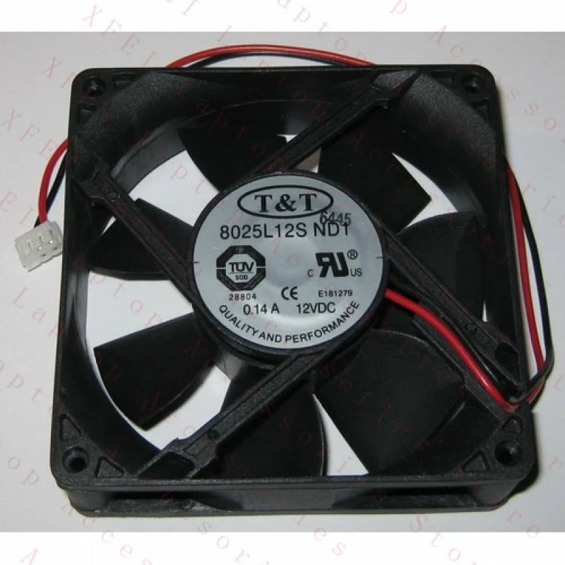 F 80mm Quiet Cooling Fan 12VDC CFM 0.14 A 25 dBA 2000RPM 3-Pin 8025L12S 80x80x25mm