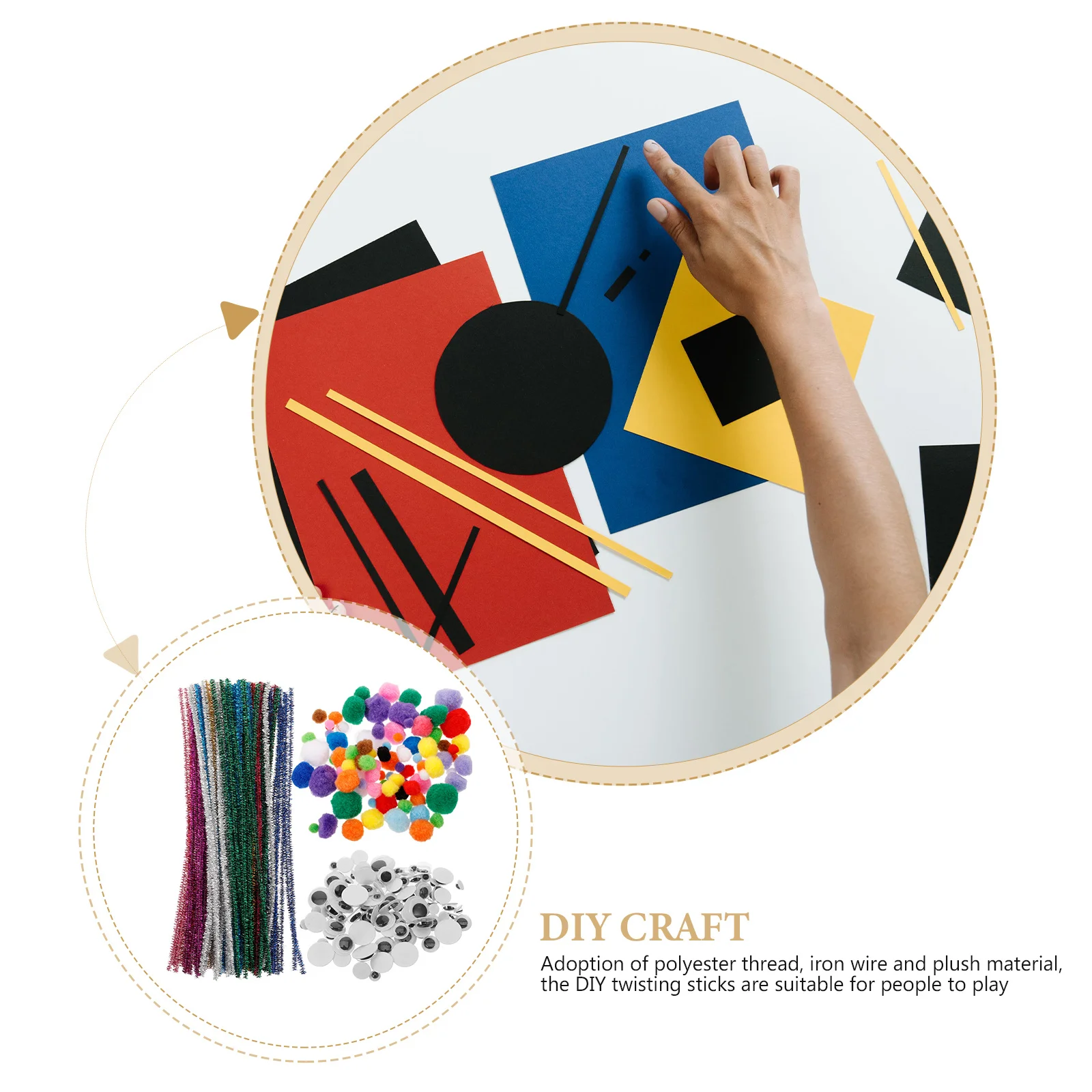 1Set Twisty Sticks Craft Materials for DIY Projects Bendable Rods Kids Handmade Activities Educational Art Supplies Making Kit