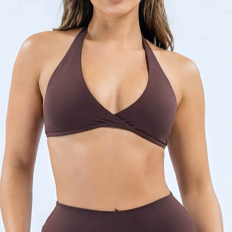 NCOYOE Origin Neckholder-BH Sport-Tanktop für Damen, Push-up, hochelastisch, Yoga-Sportbekleidung, Lauf-Workout-Pilates-Fitness-BH