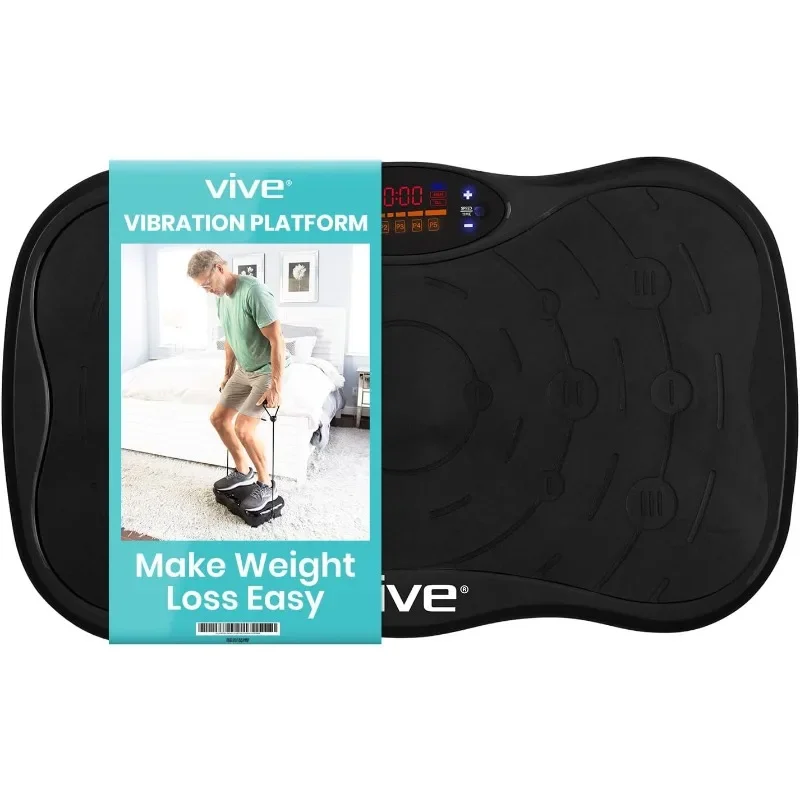 

Vive Vibration Plate Exercise Machine - Shake Plate Vibration Platform with Resistance Exercise Bands-Lymphatic Drainage Machine
