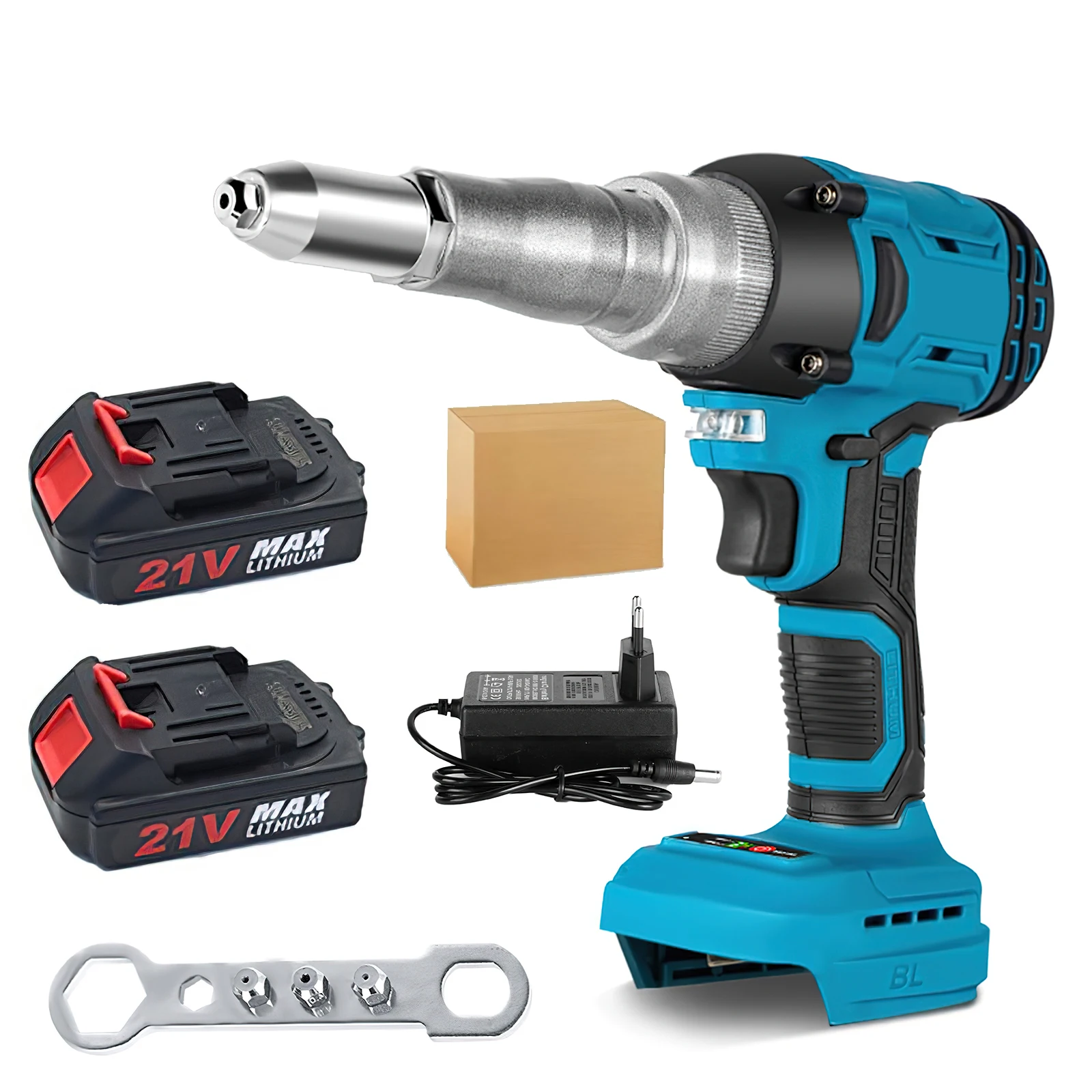 20000N – bezszczotkowy, elektryczny nitowniczy pistolet, akumulatorowy wkrętak, do nitów o średnicy 2,4–5,0 mm, bezprzewodowe narzędzie do nitowania, kompatybilne z akumulatorem Makita 21V.