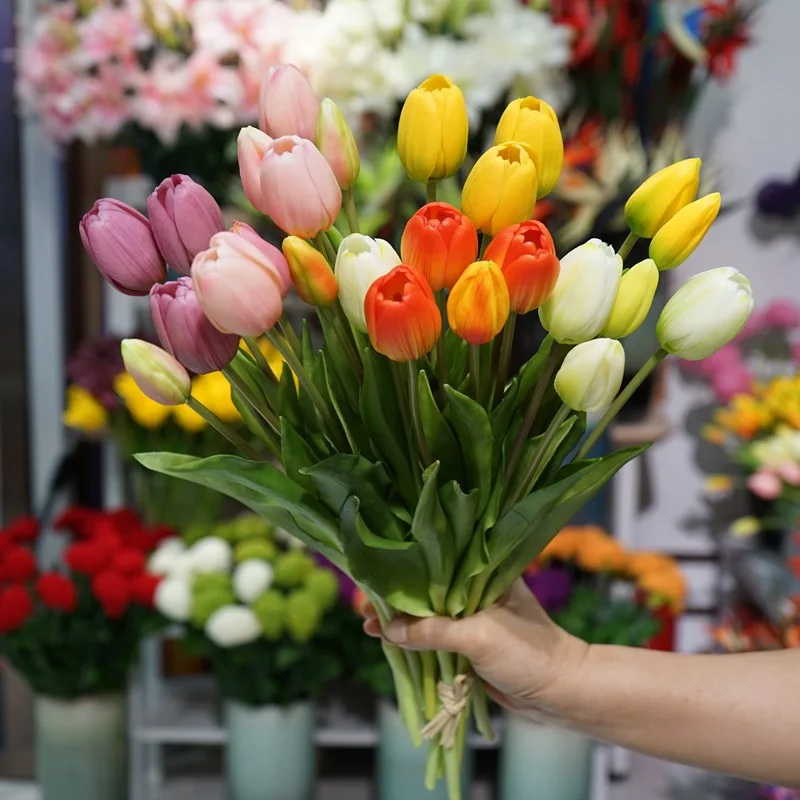 nnepia 10Pcs Tulpen Kunstbloemen, Multicolor Nep Tulpen