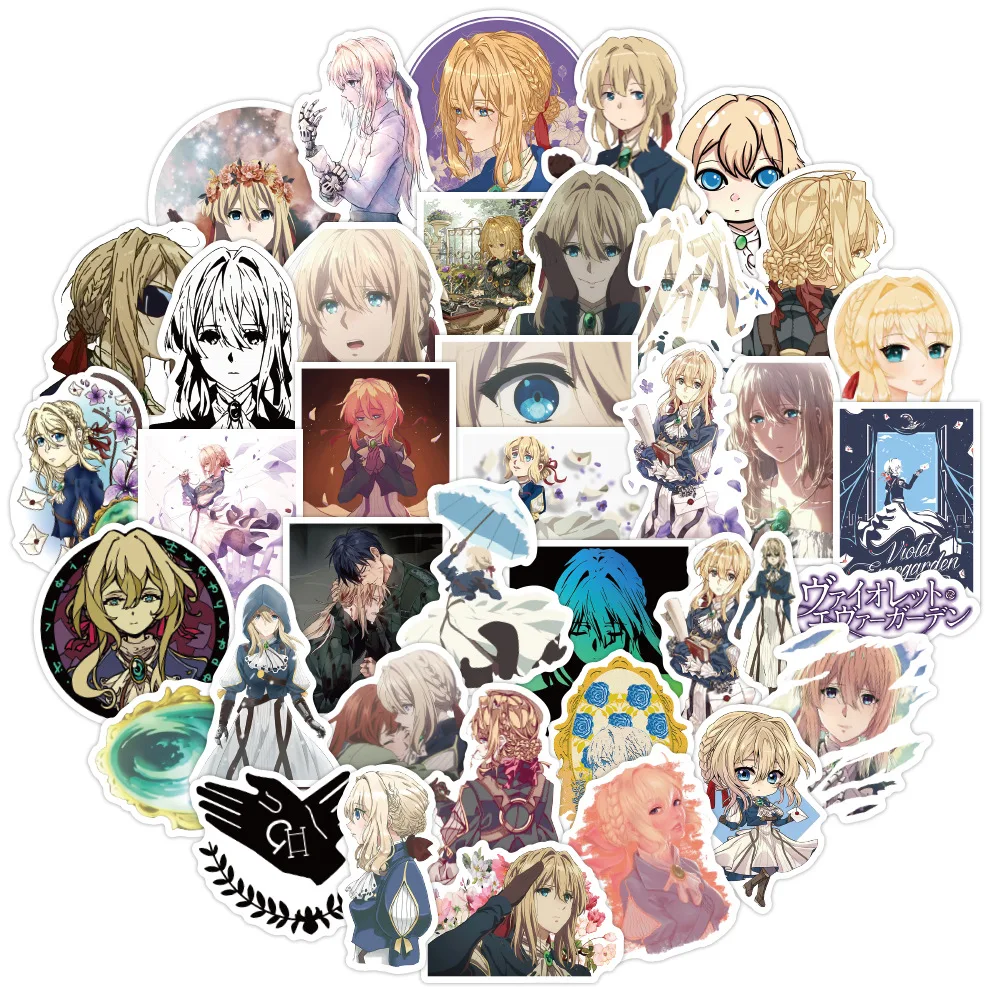 10/30/50pcs Violet Evergarden Japanese Anime Graffiti  Sticker Cartoon Infinite Love Birthday Phone Laptop Decal Decor Stickers