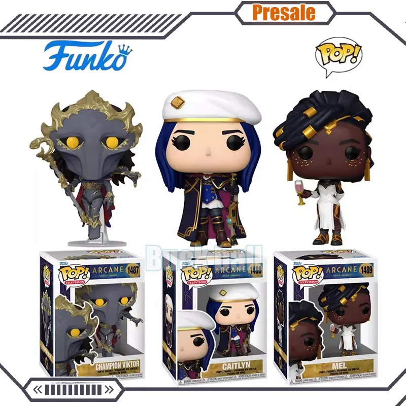 New Funko Arcane: League Of Legends Action Figure Funko Pop Mel Caitlyn Viktor Figures Statue Collect Model Kids Christmas Gift