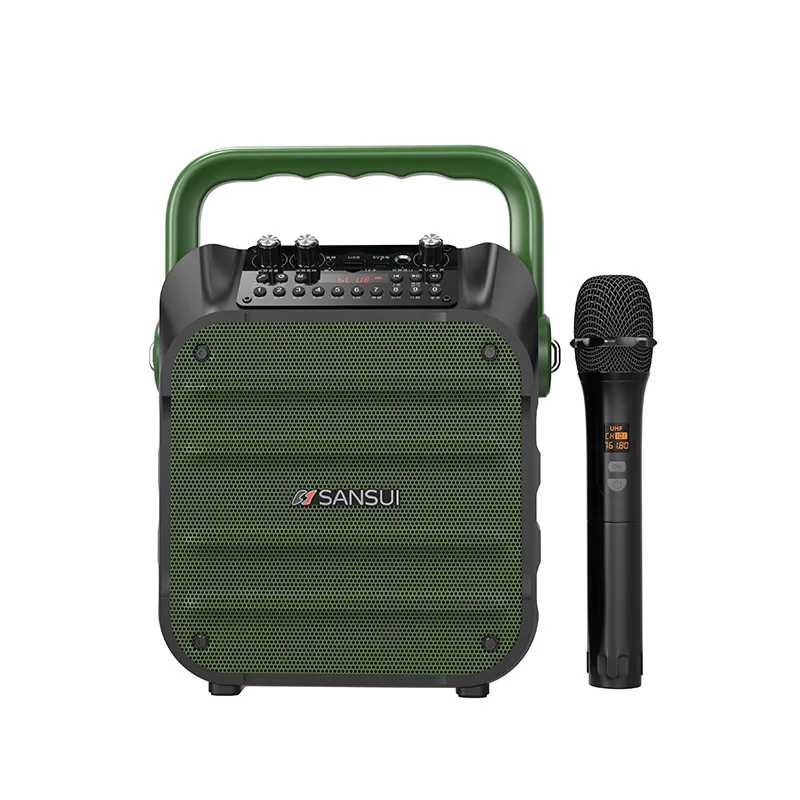 Мощные портативные Bluetooth-колонки, 6,5 дюйма, яркий громкий внешний беспроводной динамик для караоке с беспроводным микрофоном