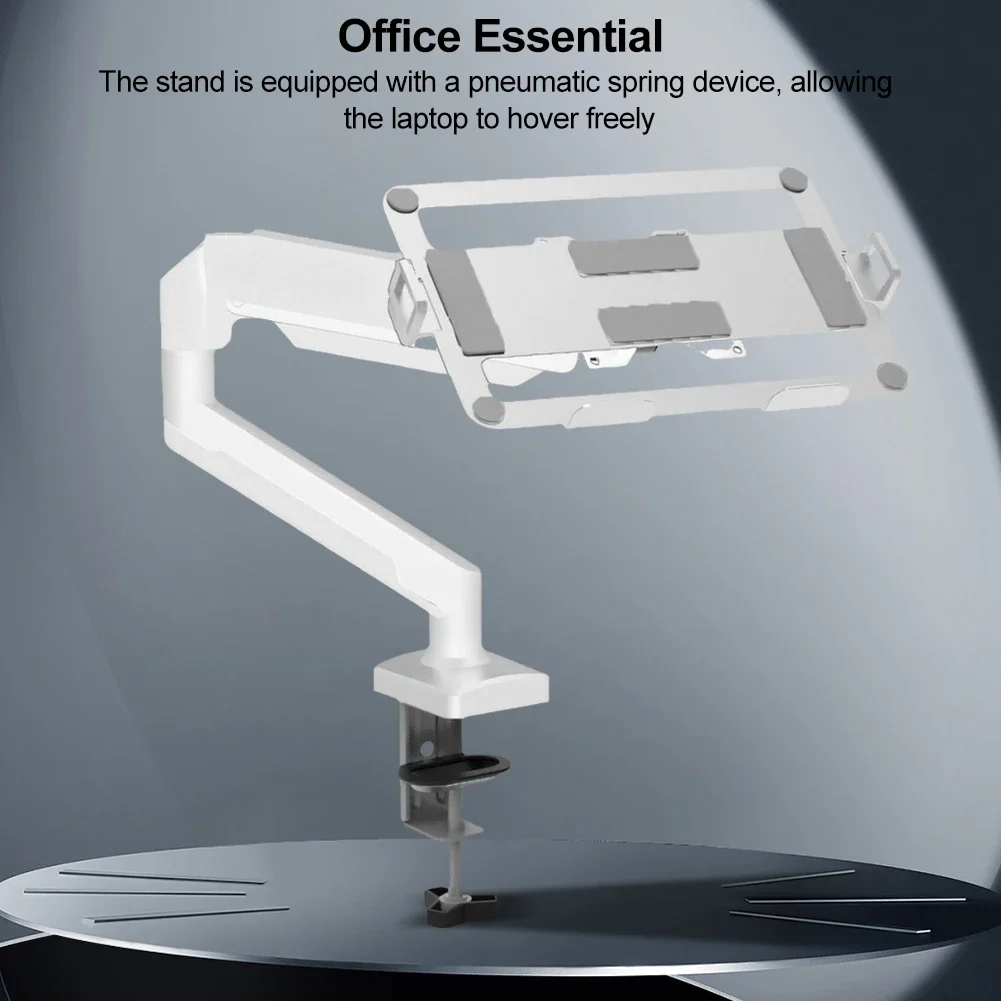 

Laptop Arm Mount Fully Adjustable Laptop Desk Mount Holds 2-9kg Laptop Tray Stand Clamp-on Grommet Mounting Fits Up To 17.3 Inch