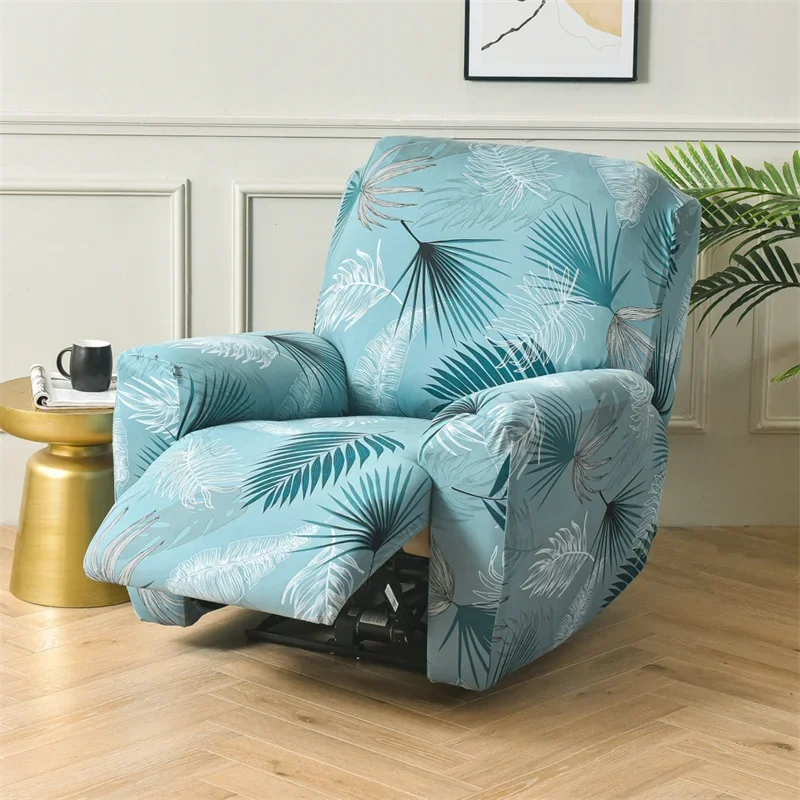 1/2/3 Seater Flowers Printed Recliner Chair Cover Stretch Spandex Sofa Armchair Slipcovers Lazy Boy Chair Covers for Living Room