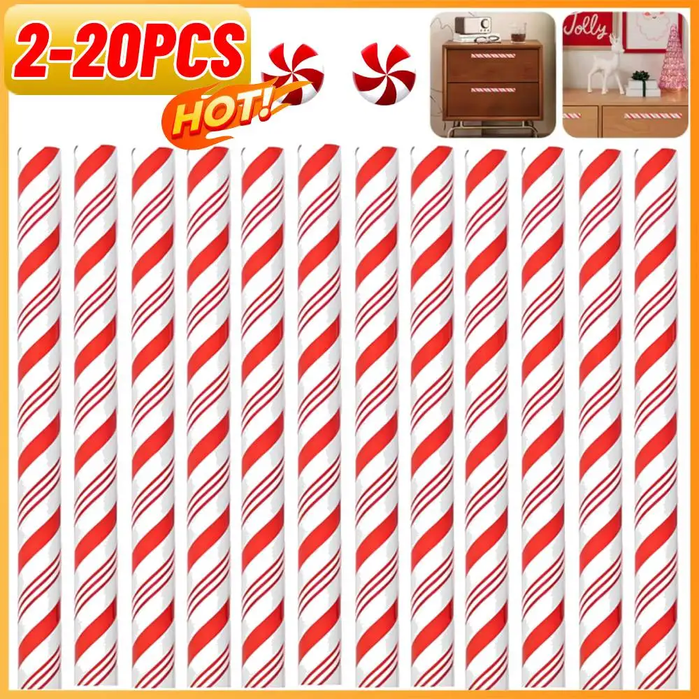 2-20Pcs Christmas Peppermint Knob Covers Decorative Cabinet Dresser Pulls Creative Door Handle Covers for Christmas Decoration