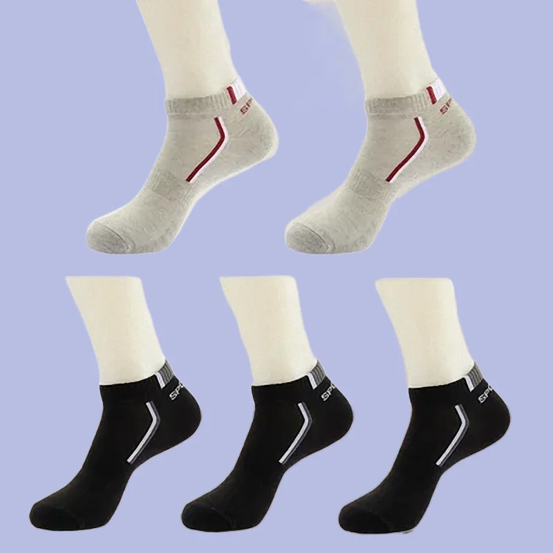 5/10 Pairs Fashion Cotton Men Short Ankle Socks High Quality Breathable Boat Socks Casual Socks Male Female Low Cut Sports Socks