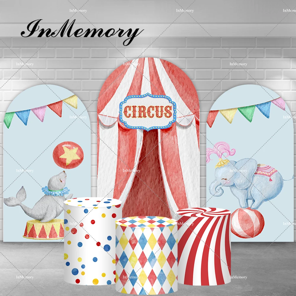 Cartoon Animals Circus Theme Party Arch Backdrop Cover Bunting Tent Baby Shower Birthday Chiara Wall Photography Backgrounds