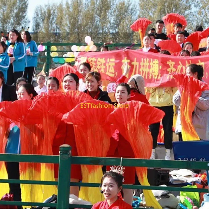 Y5GC Women Women Chinese Belly Dance Dança Fãs seda falsa fãs bambu artesanais véus, fãs nacionais véu dança para