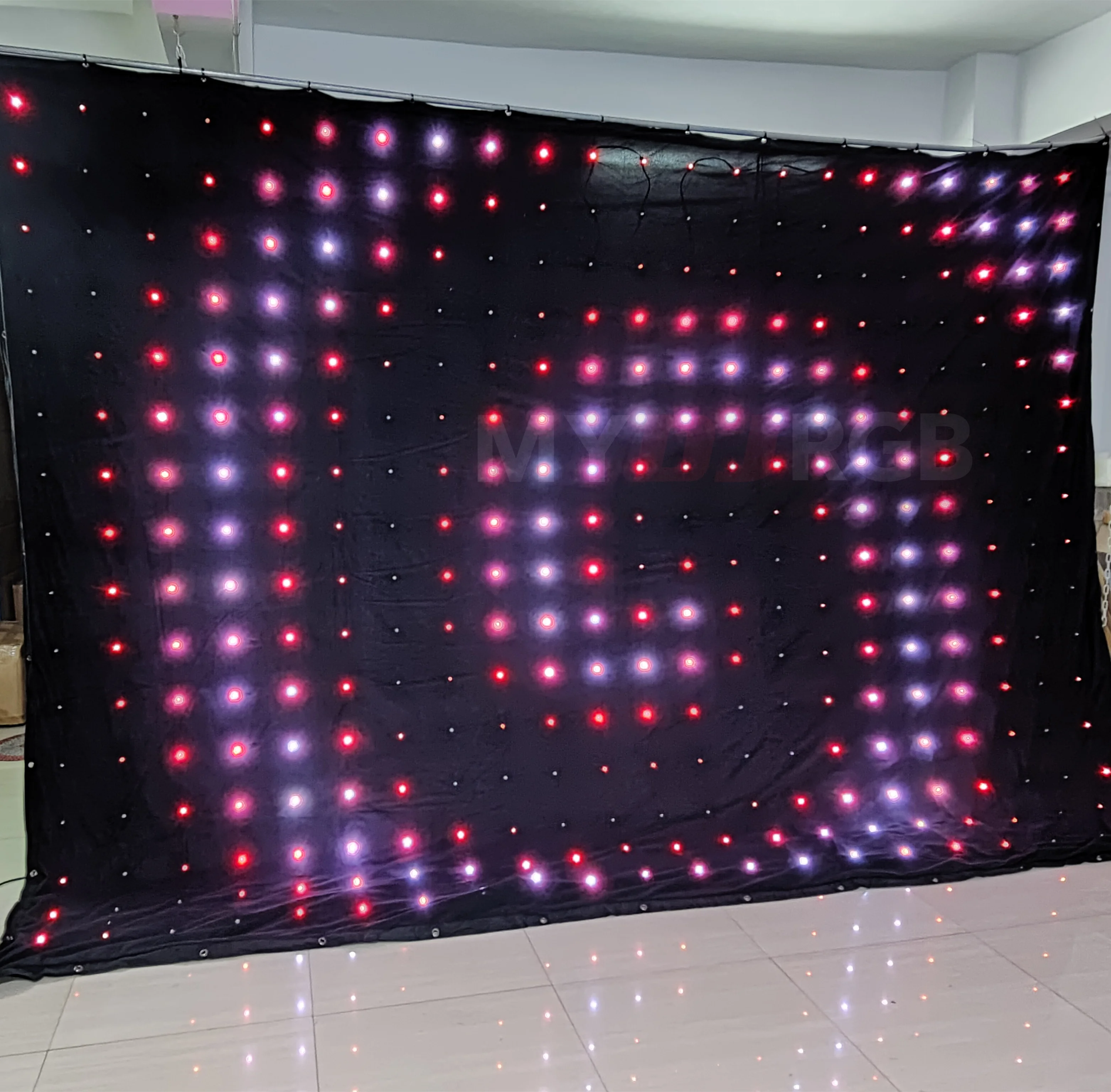 P18 3M X 4M LED ผ้า DJ Vision ผ้าม่าน,DMX LED Vision ผ้าม่าน,จอแสดงผลแบบยืดหยุ่น,ม่านวิดีโอ LED,ไฟ LED Stage DJ ฉากหลัง