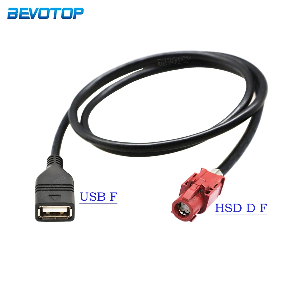 

4Pin HSD Code D Female to USB Female Jack Connector Car Head Unit Control Screen RCC NAC Cable HSD to USB Cable 1M/1.2M/1.5M