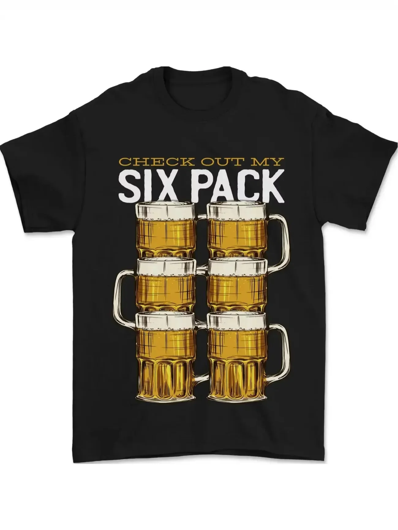 Men's funny Check out my six pack Graphic T Shirt Summer Oversize Tee Women Loose Novelty Vintage gifts Streetwear Casual top