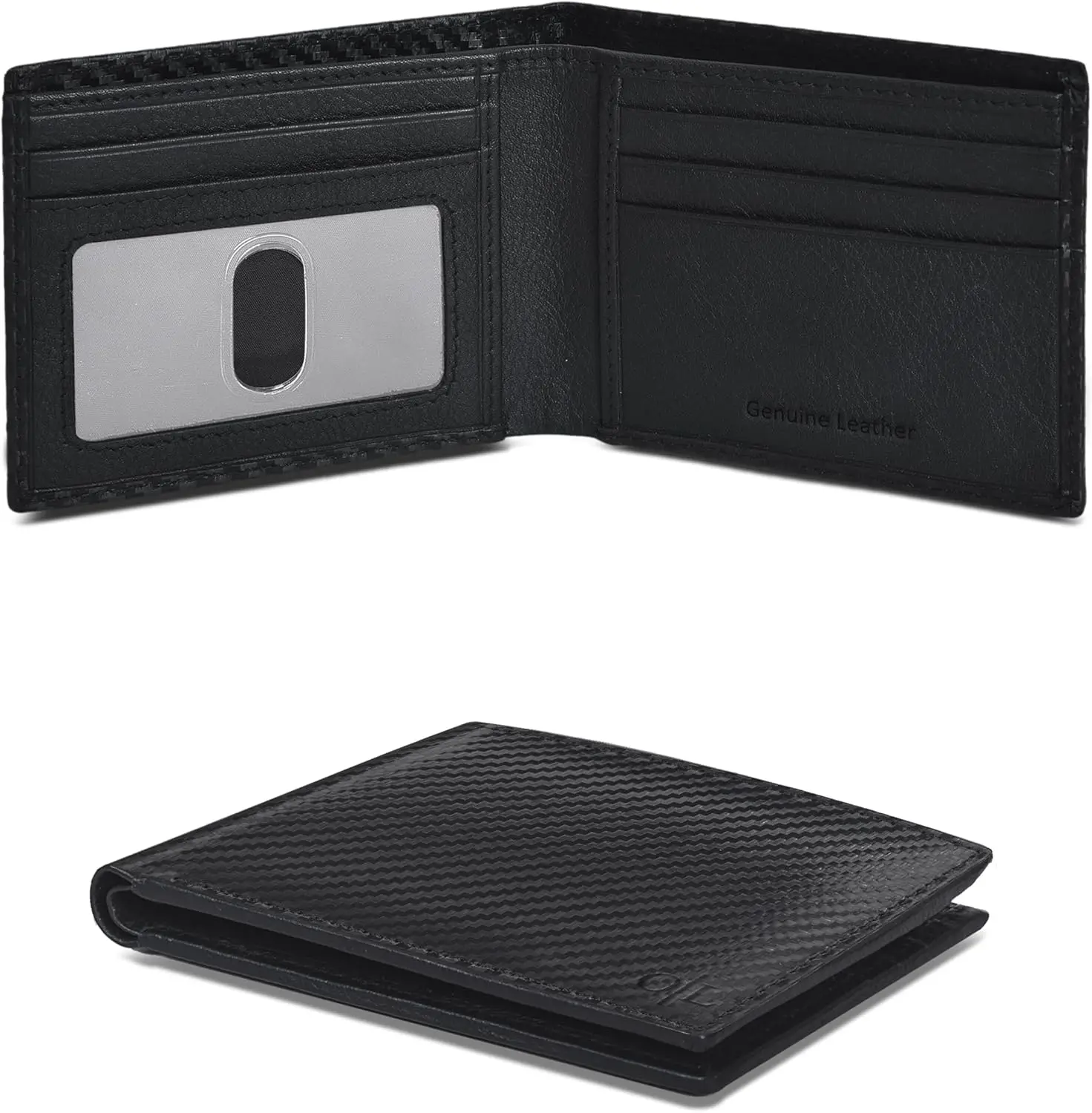 

Тонкий кожаный кошелек с RFID-защитой для мужчин - минималистичный дизайн для переднего кармана с окошком для ID-карты, стильный и элегантный подарок