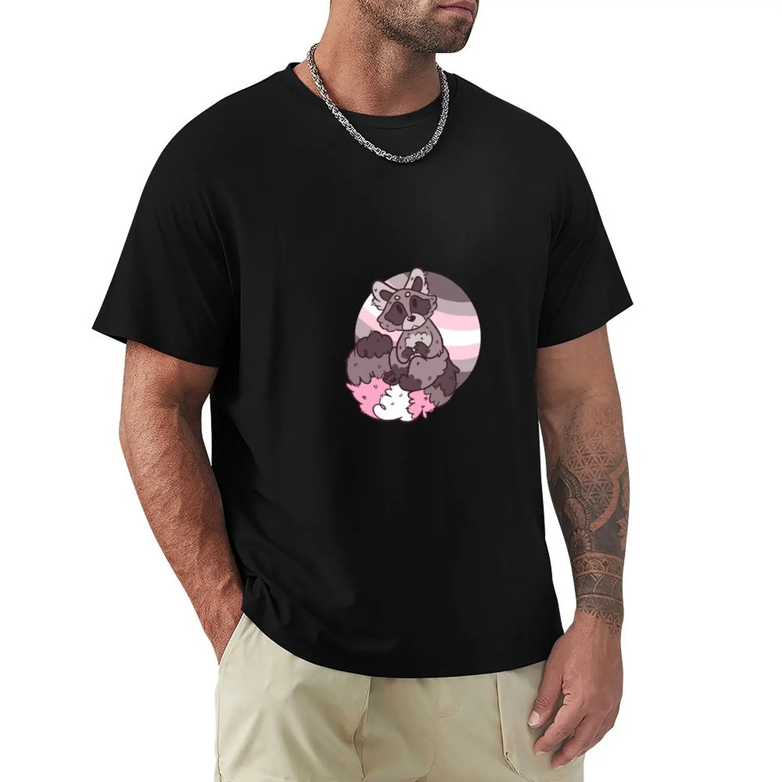 

Pride Raccoon DEMIGIRL T-Shirt korean fashion graphic t shirt vintage animal prinfor boys t shirt men
