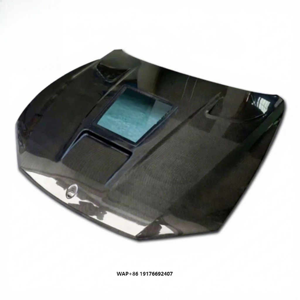 Auto Parts MSY Style 3K Glossy Carbon Fiber Transparent Glass Car Bonnet Engine Hood Scoop for Levante
