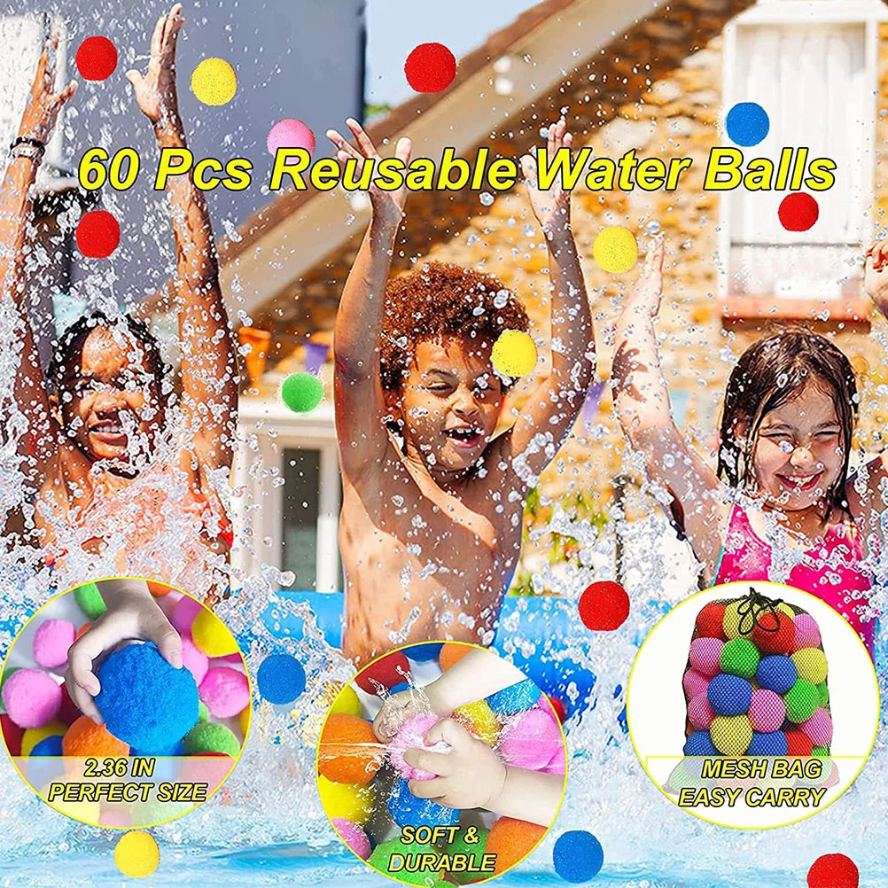 60 Pcs Entertainment Party Water Kids Swimming Pool Game Balls Summer Polypropylene Balloons for Child