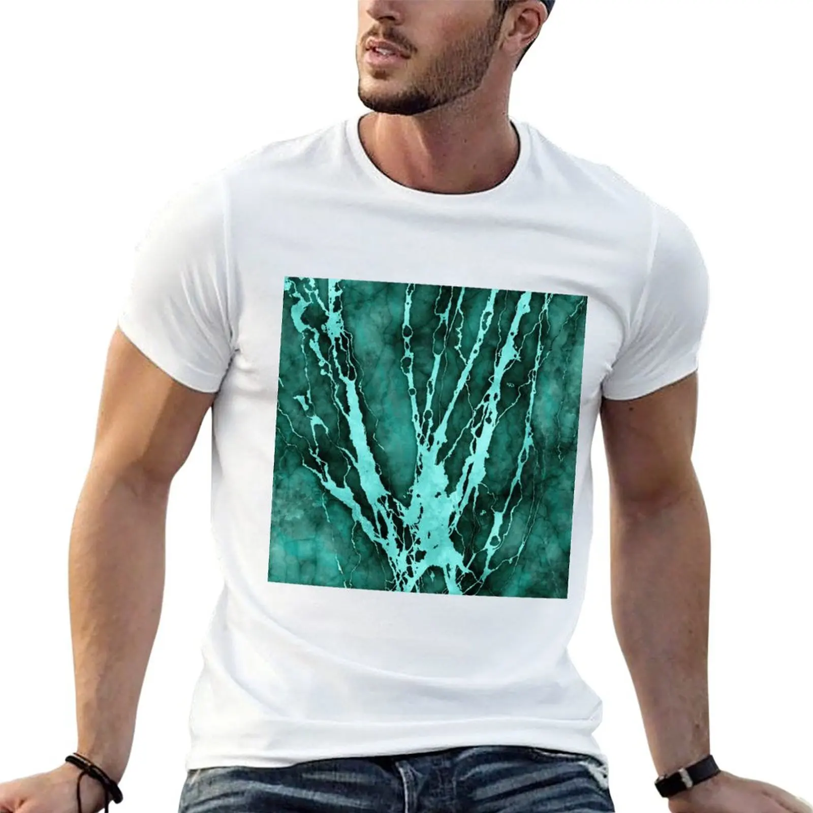 

MARBLED QUETZAL GREEN T-Shirt t shirts with prints man t shirt heavy cotton man t shirts graphic T-Shirt