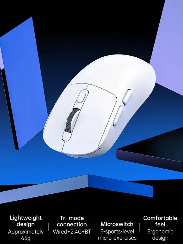 Bezprzewodowa mysz do gier, tryb trójpozycyjny: 2.4G, Bluetooth, przewodowa, 8000DPI, 1000Hz, ładowalna, ergonomiczna mysz dla graczy, do laptopa, biura, komputera PC. ? zdj?cie produktu 7