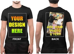 Add Your Own Text Design Custom Personalized Front and Back Adult T-Shirt Tee Harajuku Tee DIY Your Like Photo or Logo T-shirts