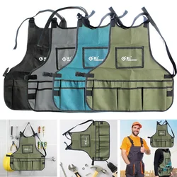 Work Tool Apron Oxford Cloth with Multi-pocket Woodworking Apron Waterproof Gardening Work Apron for Workshop Mechanic Carpenter