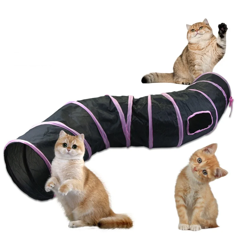 Gatto grigio canale a forma di S Runway Cat Drill Through Rolling Ground Dragon Cat Channel Pet Cat Toy Supplies